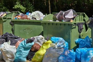 Garbage Containers Full, Overflowing