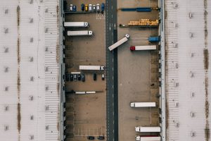 View of a Busy Distribution Trailer Yard in Need of a Trailer Dolly.